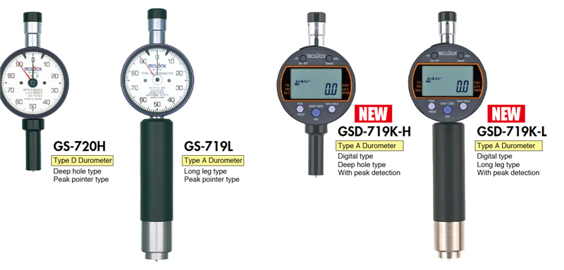 Đồng hồ đo độ cứng cao su Durometer Teclock GS-719H, GS-719L, GS-720H, GS-720L, GSD-719K-H, GSD-719K-L, GSD-720K-H, GSD-720K-L