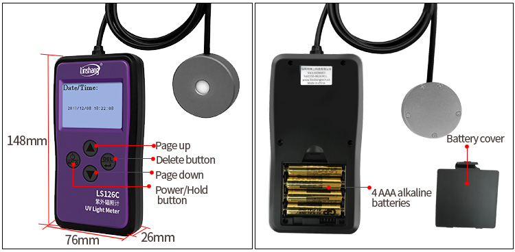 LS126C UV light meter appearance LS126C UV light meter appearance