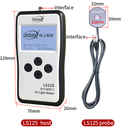 UV light meter and the probe UV light meter and the probe