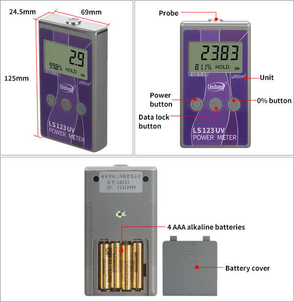 UV lamp intensity meter UV lamp intensity meter