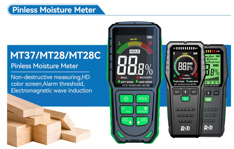 Máy đo độ ẩm Pinless Moisture Meter R&D MT37, MT28, MT28C